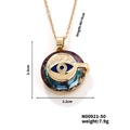 Evil eye crystal pendant necklace in gold finish with colorful stones and chain - Colorful Crystal Gold Base (N00921-50)