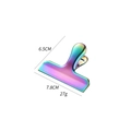 Rainbow stainless steel sealing clip 7.8cm with colorful gradient finish for snacks - T-Shaped Clip-Multicolor