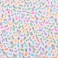 4x7mm white acrylic beads with colorful numbers for DIY jewelry and crafts - 4x7mm (100 Pcs/Pack) / White & Colorful Numbers