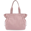 Borsa tote rosa in nylon impermeabile con coulisse plissettata per yoga e sport tempo libero - Rosa