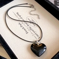 Collana con ciondolo a cuore in resina etnica con finitura nera e cordino cerato - 1#Ciondolo a Cuore-Nero