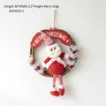 30x40cm Rattan Christmas Wreath with Santa Claus Figure and Merry Christmas Sign - AGHH23-1 Long Leg Santa Claus
