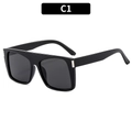Gafas de sol Y2K deportivas cuadradas negras con montura gruesa y lentes grises - Montura Negra Lente Gris