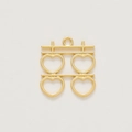 Pendentif en métal Double Bonheur doré avec détails en forme de cœur pour mariage - Xi coeur doré