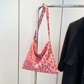 Elegante bolso tote con estampado de leopardo rosa y gran capacidad para moda femenina - Rosa