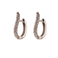 Elegant silver stainless steel hoop earrings with pavé white cubic zirconia accents - Silver-White Zircon