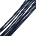 Durable dark blue round leather cord for DIY jewelry making and braided bracelets - Dark Blue