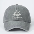 Gorra de béisbol de algodón lavado gris con bordado de ancla Captain vintage - Talla única / Gris