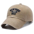 Gorra de béisbol vintage lavada caqui con bordado New York 1962 para un estilo casual - Ajustable / Caqui