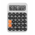 Calculatrice mécanique avec écran LCD à 12 chiffres, corps blanc et touches oranges - 817 Couleur Unie Basique Blanc/Noir