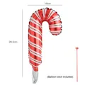 Christmas candy cane foil balloon with red and white stripes including a plastic holder stick - Christmas Candy Cane Balloon (10Pcs/Pack) / Balloon Stick Included