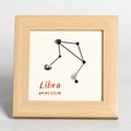 Wooden frame with Libra zodiac sign made of natural healing stones and crystals - Libra