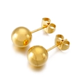 Boucles d'oreilles boules dorées minimalistes avec finition polie et fermoirs papillon - Boucles d'oreilles clous boule ronde couleur or 8mm(KLJ7943-Z)