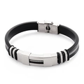 Mode-Silikon-Sportarmband für Herren mit Edelstahl-Faltschließe auf weißem Hintergrund - 21cm Weiß (KB148660-WGLC)