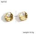 Chic 18k gold irregular oval hoop earrings with hammered texture finish for women - 18K Gold / Gold