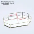 Hexagonal gold metal frame vanity tray with mirror base for jewelry and home decor - Small Hexagon Mirror Tray