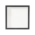 Front view of a deep black shadow box frame with a white mount for travel ticket storage - 5x7 inches (12.7x17.8cm) / Black / 3cm
