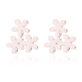 Elegant rose gold flower stud earrings with a minimalist triple floral cluster design - Rose Gold