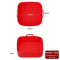 Tappetino quadrato in silicone rosso per friggitrice ad aria con manici resistenti - Quadrato Rosso 20cm