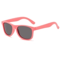 Lunettes de soleil enfant carrées avec monture rose et verres foncés - Monture Rose Lentille Grise