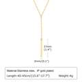 Gold-plated stainless steel Y-shaped necklace featuring a long rectangular bar pendant - 1569-Geometric Bar Y-Shape