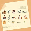 30-piece PET floral gold foil stickers set for scrapbooking and journal decoration - Stay at Home