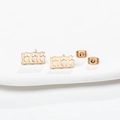 Gothische 666 Engelszahlen Ohrstecker aus 18K vergoldetem Edelstahl - 666 Roségold
