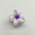 Frangipani claw clip in a white and purple gradient finish for hair styling - 6x5x3.8CM / White (Purple Heart)