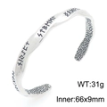Silver Viking Mobius cuff bracelet with engraved runes and hammered interior finish - Nordic Runic Engraved Pattern (KB209334-LU)