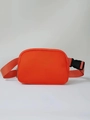 Waterproof bright orange sports fanny pack with durable nylon strap and metal zipper - Orange