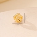 Macro shot of gold-plated spacer bead with cubic zirconia and exact dimensions - Gold 3-Zirconia Textured