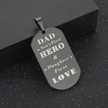 Colgante de placa militar en acero titanio negro con grabado Dad y caja de regalo - Solo Colgante Sin Cadena / Negro