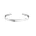 Minimalist silver open cuff bracelet featuring double-layered pearl details and polished finish - Stainless Steel Glossy C-Shaped (Stainless Steel Glossy C-Shaped Bangle)