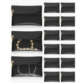 Small black transparent zipper jewelry storage bag necklace parts organizer pouch multi pack - Black