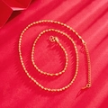 Elegant gold-tone water wave chain necklace with S-hook clasp on red background - 45+5cm Double Water Wave Chain (X2225)