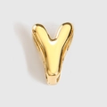 Retro bubble capital letter V pendant bead in golden finish for jewelry - Letter Y / Gold