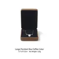 Brown velvet jewelry pendant box with black lining 7.5x10x3.5cm for necklaces - Knot Dark Brown - Large Pendant Box / Metal Velvet Wrapped Box