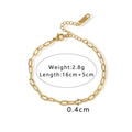 Minimalist 18K gold plated stainless steel mesh chain bracelet with adjustable clasp - Simple Oval Link Nested (NB-B1176)