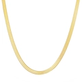 Flache Schlangenkette aus poliertem goldenem Edelstahl im trendigen Hip-Hop-Stil für Damen - 45cm / Gold 4mm