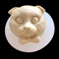Folded-ear cat head silicone mold with detailed fur texture and cute bow tie design - Fold-ear Cat Head