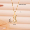 Collana con ciondolo a stivale dorato con pietre di zircone bianco e catena d'acciaio - Stivali con Strass Oro