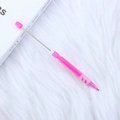 Cute DIY pink beaded mechanical pencil with glittery barrel and metallic top accent - 0.5mm/B / Rose Red