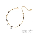 Bracelet perlé bleu étoilé avec chaîne en acier inoxydable doré et pierres 3mm - Bracelet