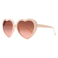 Gafas de sol de gran tamaño con forma de corazón en beige rosa y lentes degradadas - Montura Blanco Roto / Lentes Té