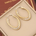 Two-tone intertwined geometric oval hoop earrings in gold and silver finish - Twisted Oval Style (2#)