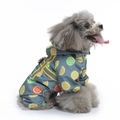 Waterproof dog raincoat with lemon print and reflective safety strip for small and large dogs - Orange Four-Legged Raincoat (YY32)
