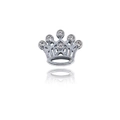 Silver crown pendant with rhinestones for DIY pet collar and accessories - 10mm / Rhinestone Crown