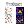 Luminous CS-009 waterproof tattoo sticker with neon butterflies and feathers designs - Fluorescent CS-009