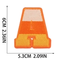 Halloween alphabet A embroidery patch with orange gradient colors and size dimensions - Letter A