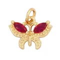 Golden hollow butterfly pendant with red marquise zircon wings jewelry accessory - Bright Yellow L352607-Red